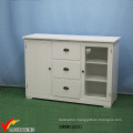 Handmade White Painting Small Wood Vintage Sideboard